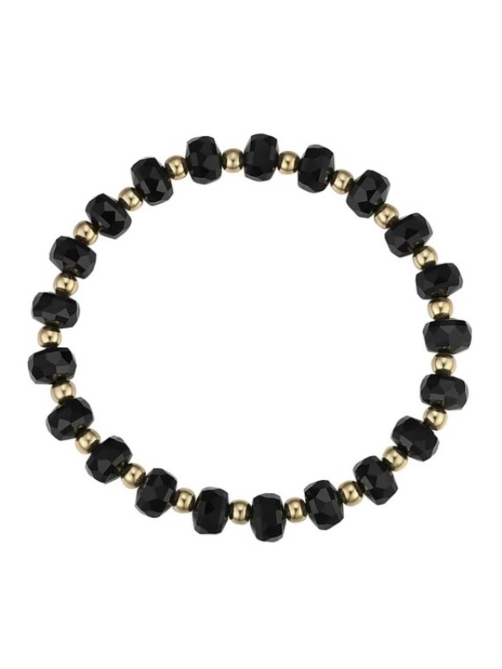 Macy’s Black Crystal and 14K Gold Plated Ball Stretch Bracelet